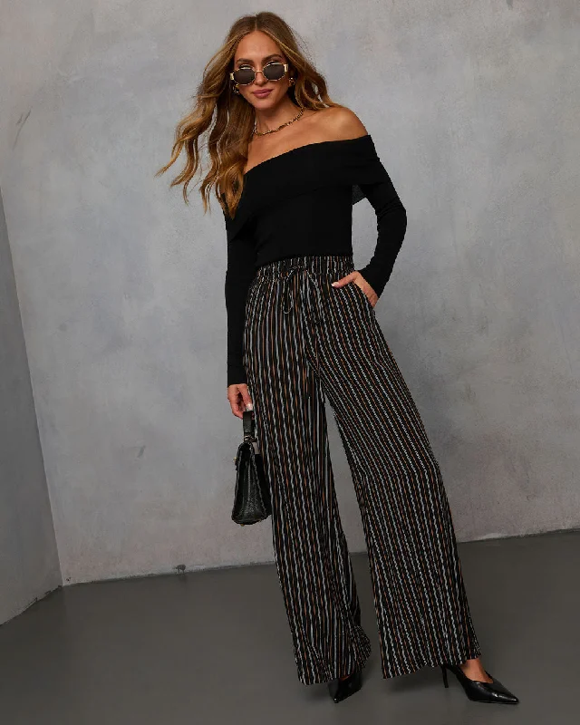 Bold Fashion Misha Wide Leg Striped Pants