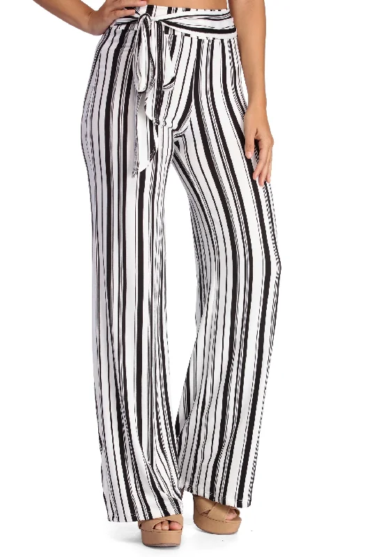 Eclectic Fashion Striped For Style Flared Pants