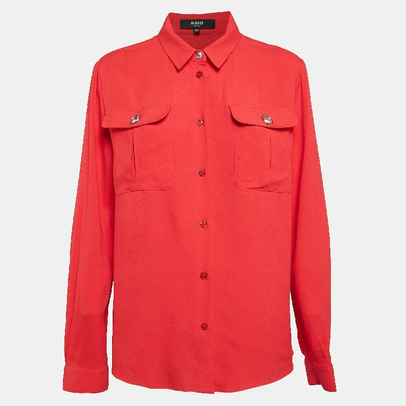 Stylish Looks Versatile Women's Clothing for All Occasions Versus Versace Red Crepe Button Front Shirt