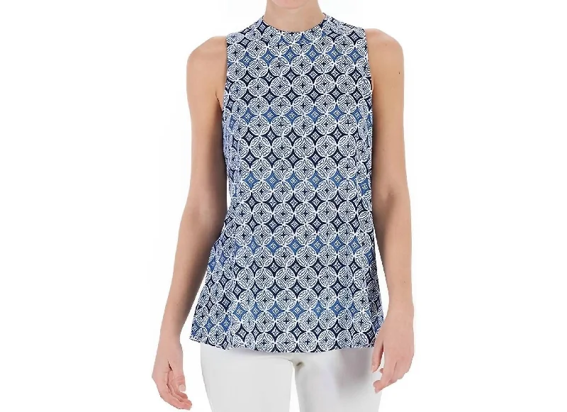 Contemporary Fashion Sale Premium Style Tilly Swing Top In Blue Medallion