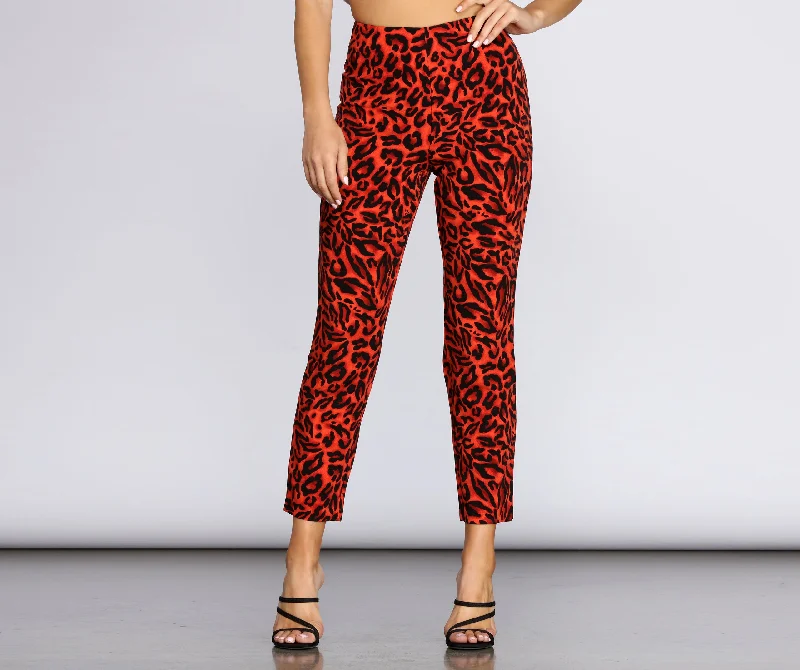 Timeless Elegance Leopard Tapered Pants