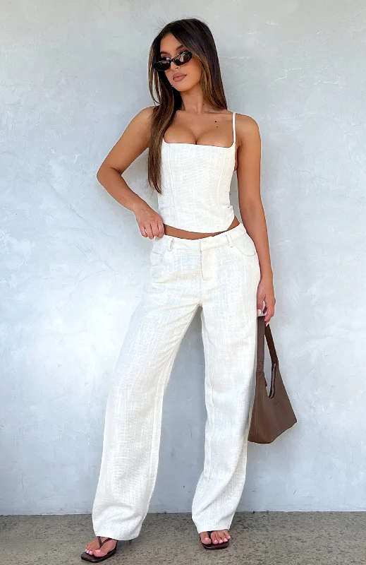 Women Wear Boutique Head Rush Pants Cream