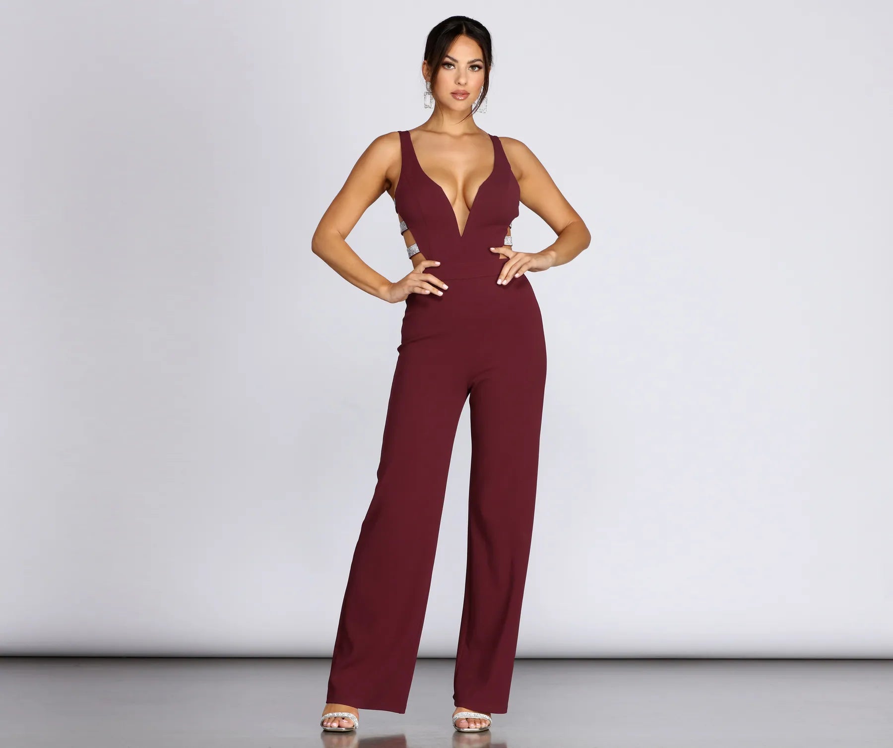 Earthy Tones A Touch Of Shine Jumpsuit