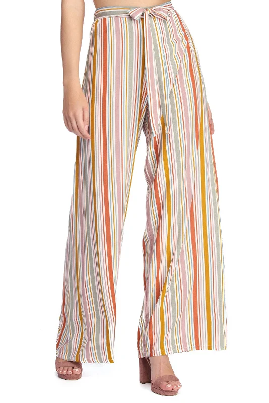 Clothes For Woman Set Me Up In Stripes Flared Pants