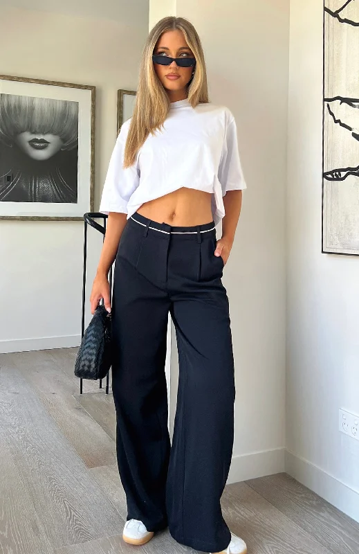 Best Online Boutiques It's A Given Mid Rise Pants Black