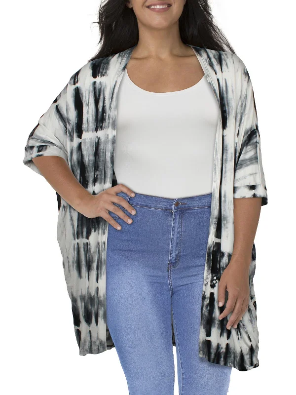 Seasonal Trends Fashion For Every Occasion Plus Womens Tie-Dye Open Front Kimono