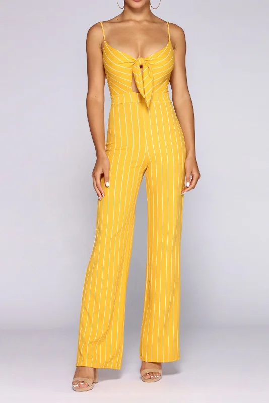 Clearance Sale All For One Striped Jumpsuit