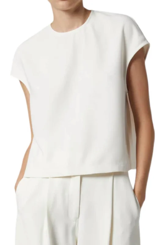 Fast Fashion Favorites Women's Online Clothing Boutique Soraya Cap-Sleeve Top In Ivory Crepe