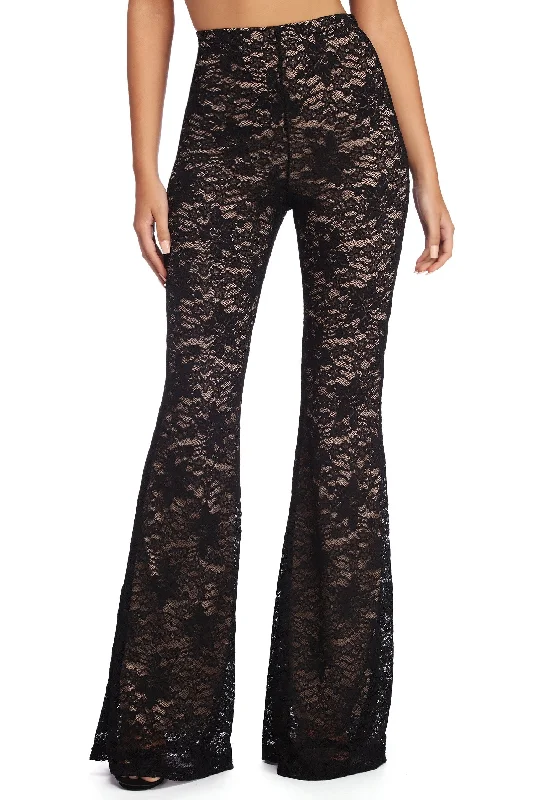 VIP Member Discount Blissful Illusion Lace Flared Pants