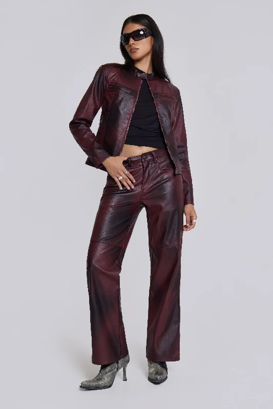 Best Clearance Sales Right Now Oxblood Faux Leather Pants