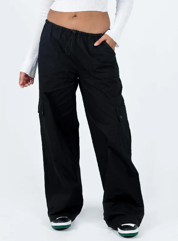 Premium Fashion Mackey Cargo Utility Pants Black