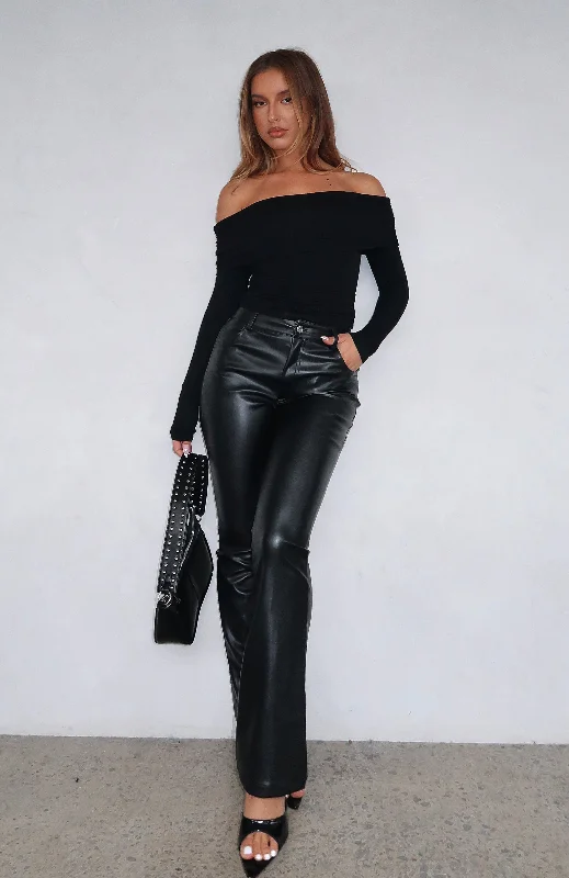 Big Discounts Good Luck Guaranteed PU Pants Black