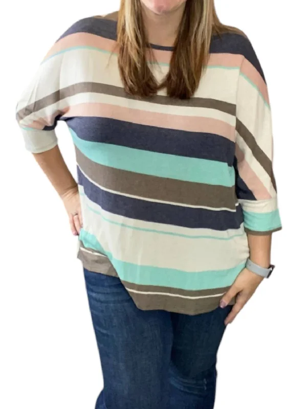 Polished Style Deals Limited Time Offer Pastel Boxy Top In Multi Color