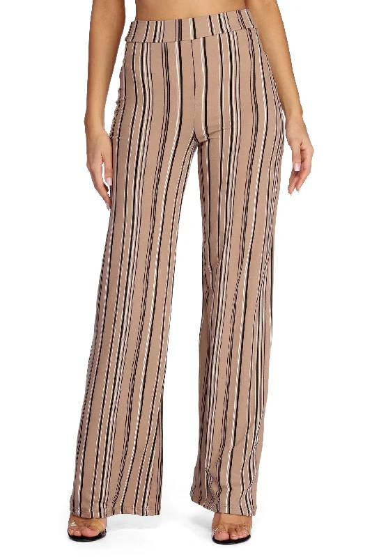 Casual Wear Straighten Up Striped Pants