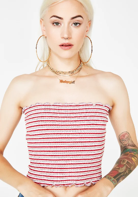 Crazy Price Slashing Dive Into Trendy Styles Scarlet Smoking Daisies Tube Top