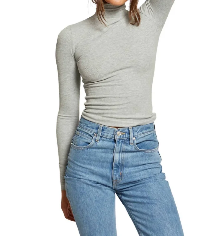 Must Haves Exclusive Online Sale Hayden Turtleneck Top In Heather Grey