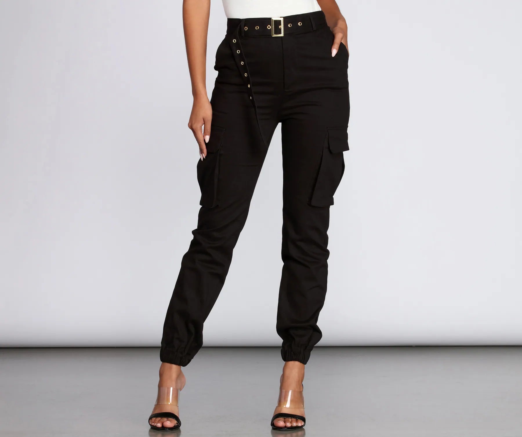 Eclectic Fashion Belted Cutie Cargo Pants