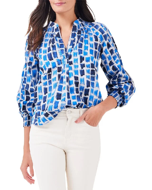 Chic Trend Collection Trendy Attire For Her NIC+ZOE Petite Brushstroke Blues Top