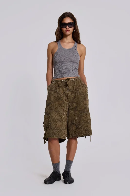 Mega Sale Forest Camo Parachute Shorts