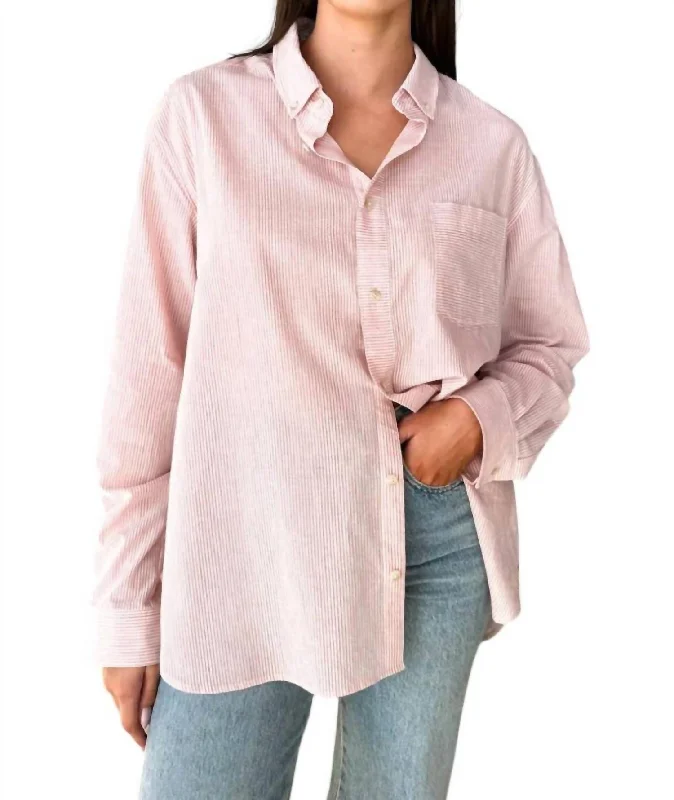 Seasonal Picks Clothing Woman Ryan Shirt In Rose Stripe