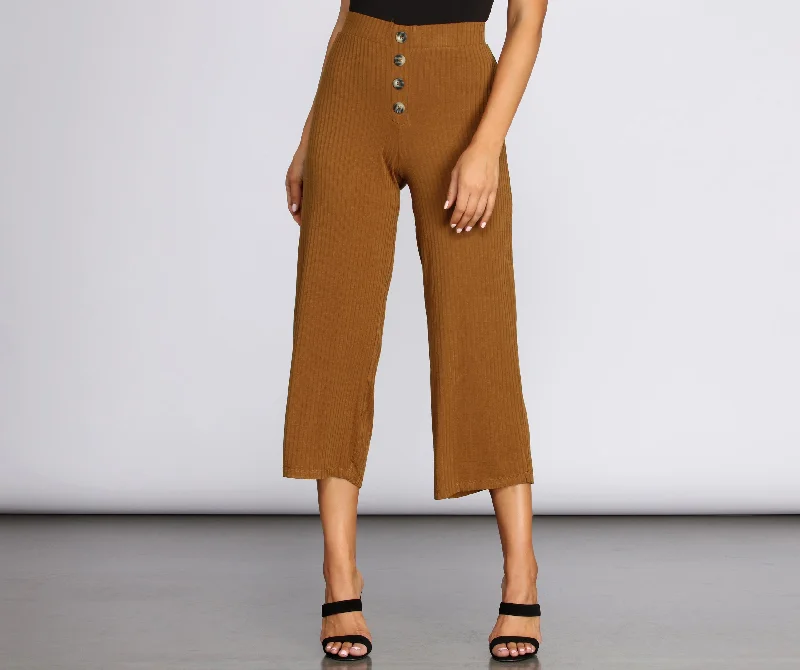 Sophisticated Style Relaxed And Ribbed Crop Pants