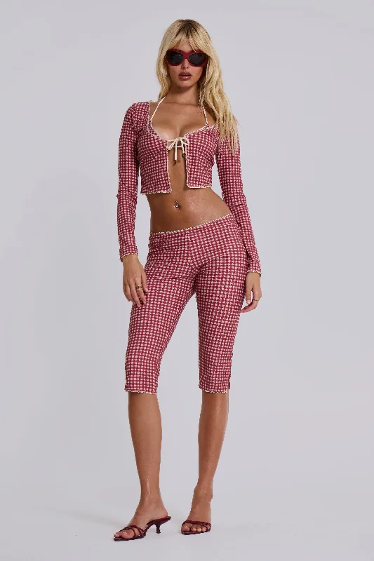 Women Wear Brands Freda Gingham Swim Capri Trousers