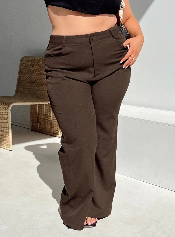 Women's Clothing Online Lulu Pants Brown Curve