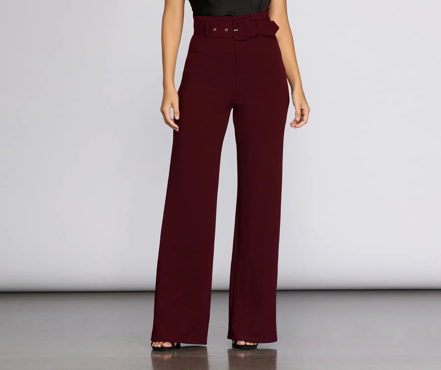 Bold Prints Casual Chic High Waist Belted Straight Leg Pants