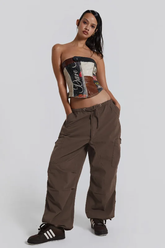 Wardrobe Refresh Brown Parachute Cargo Pants