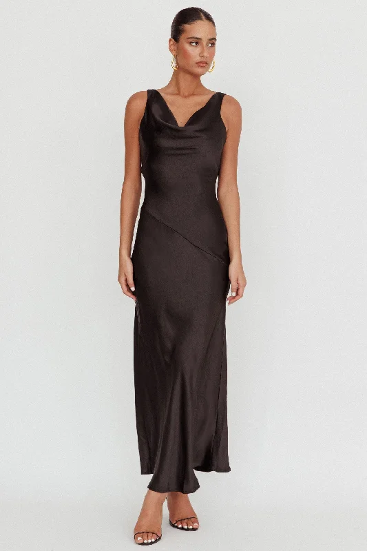 High End Women's Wear Cassiopeia Open Back Maxi Dress Black