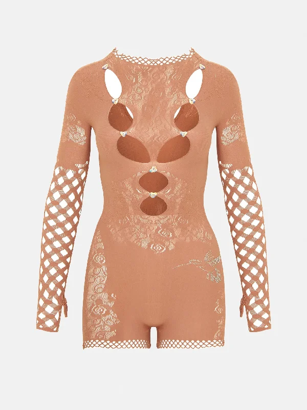 Online Boutiques River Playsuit Latte