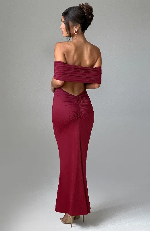 Comfy Women's Outfits for Daily Wear Belinda Maxi Dress - Burgundy