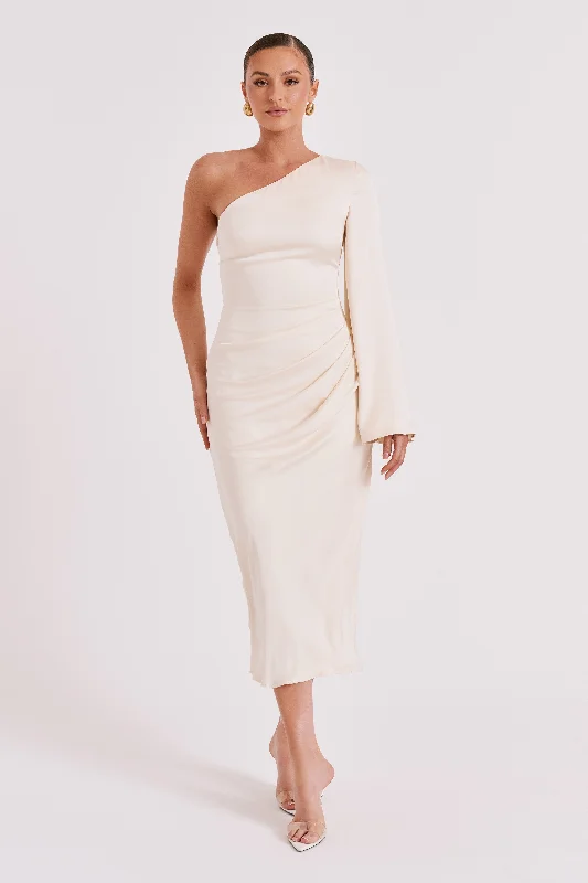 Women's Urban Fashion Nyomi One Shoulder Maxi Dress - Ivory