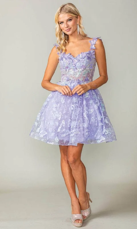 Casual and Comfortable Outfits Dancing Queen 3361 - Butterfly Ornate Cocktail Dress