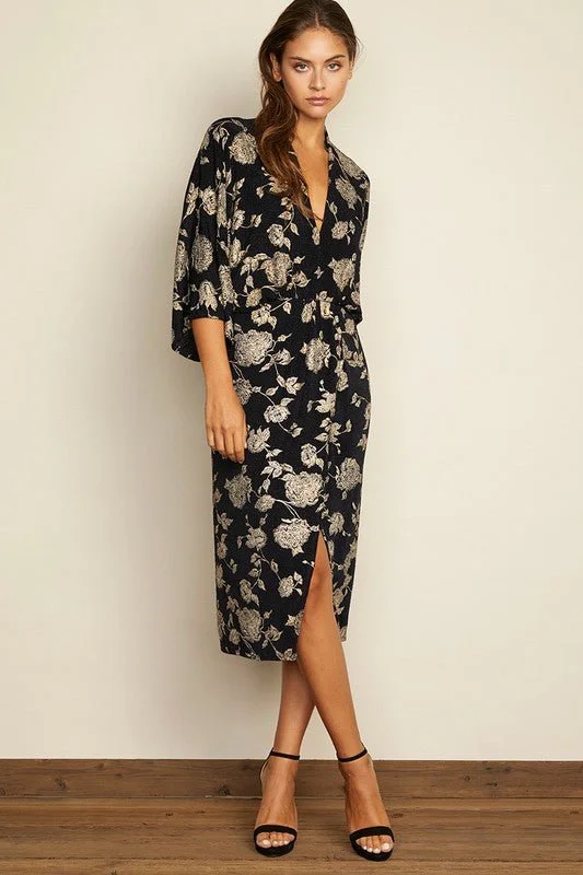 Flash Sale, Don't Miss Floral Plunging Midi Dress