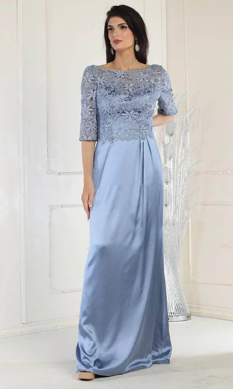 Everyday Wear May Queen MQ1969 - Floral Lace Column Long Gown