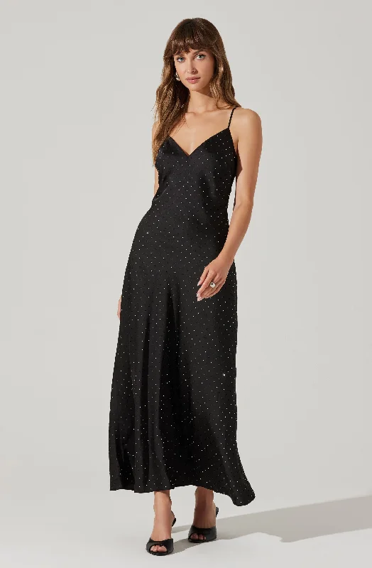 Women's Fashion Essentials Bonney Rhinestone Maxi Slip Dress