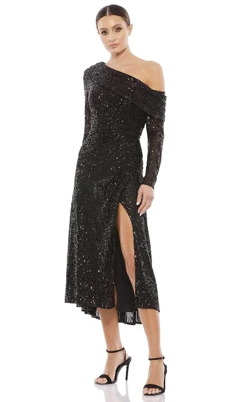 Hot Deals Ieena Duggal - 26551I Draped Long Sleeve Sequined Dress