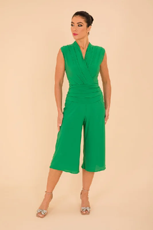 Women's Outerwear for All Weather Conditions ATOM LABEL uranium culotte jumpsuit in emerald green