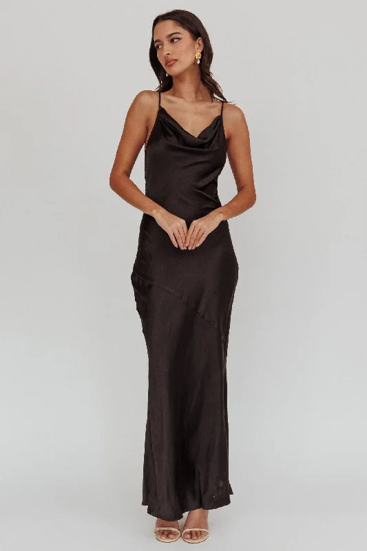 Chic Women's Clothing for Date Nights Noreen Cut-Out Back Maxi Dress Black