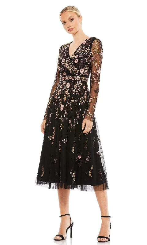 Women Wear Boutique Mac Duggal - 35103 Sheer Long Sleeve Floral Dress