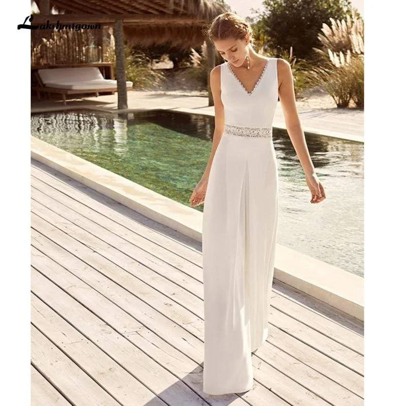 Stupidly Low Prices Roycebridal Simple Women Jumpsuits Wedding Dresses