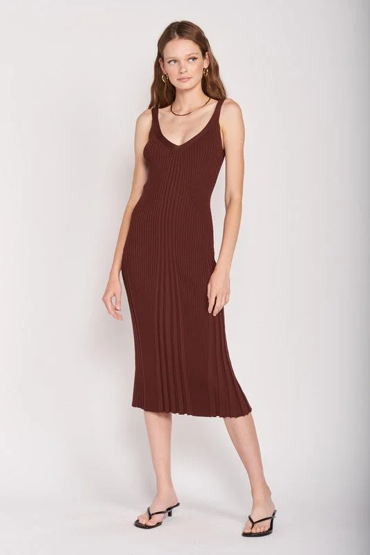 Trendy New Clothes Open Back Ribbed Knit Dress