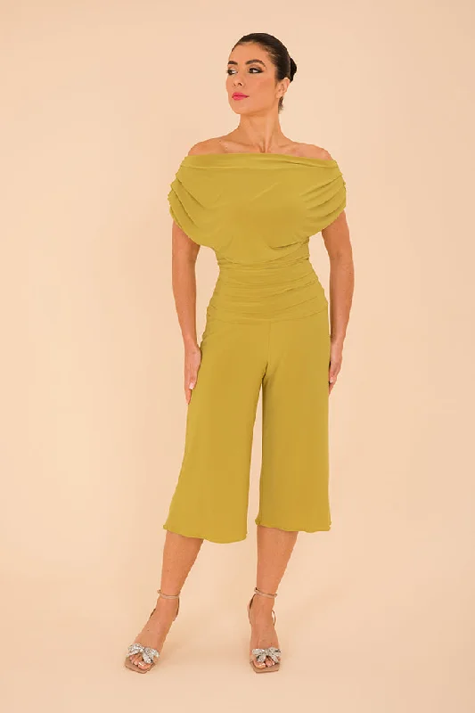 Workwear Fashion for Women ATOM LABEL carbon culotte jumpsuit in lime