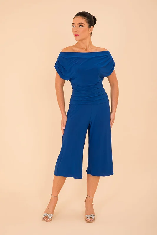 Exclusive Women's Fashion Collection ATOM LABEL carbon culotte jumpsuit in cobalt