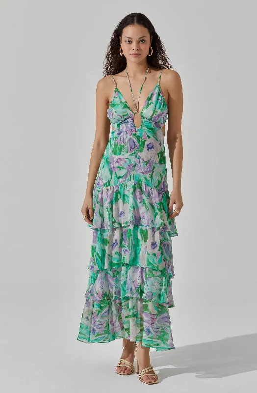 Seasonal Sale Aneira Floral Tiered Maxi Dress