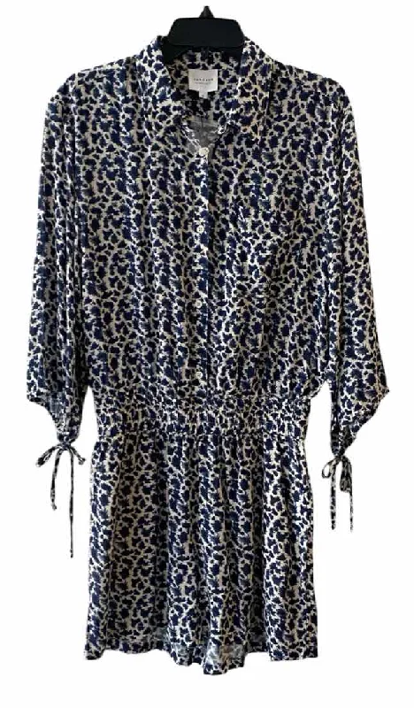 Vintage Fashion Sundays Blue and Cream Size M Romper