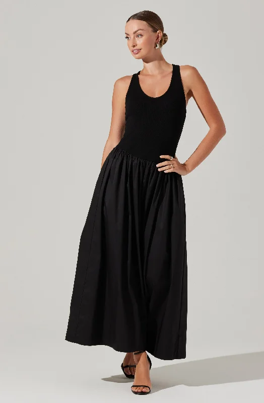 Wardrobe Upgrade Zandra Mixed Media Maxi Dress