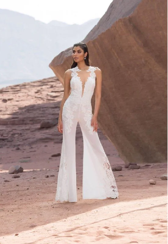 The Epitome Of Modern Women's Fashion Roycebridal White Lace Jumpsuits Wedding Dresses women