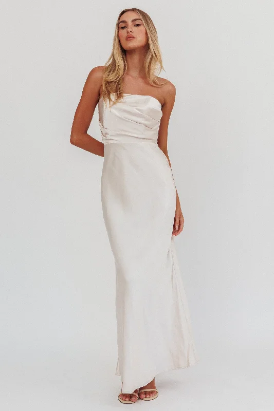 Latest Fashion City Of Stars Strapless Maxi Dress Champagne